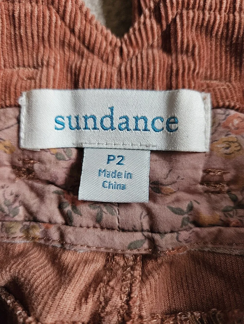 Sundance Emily Cropped Ankle Coral Corduroy Pants- P2